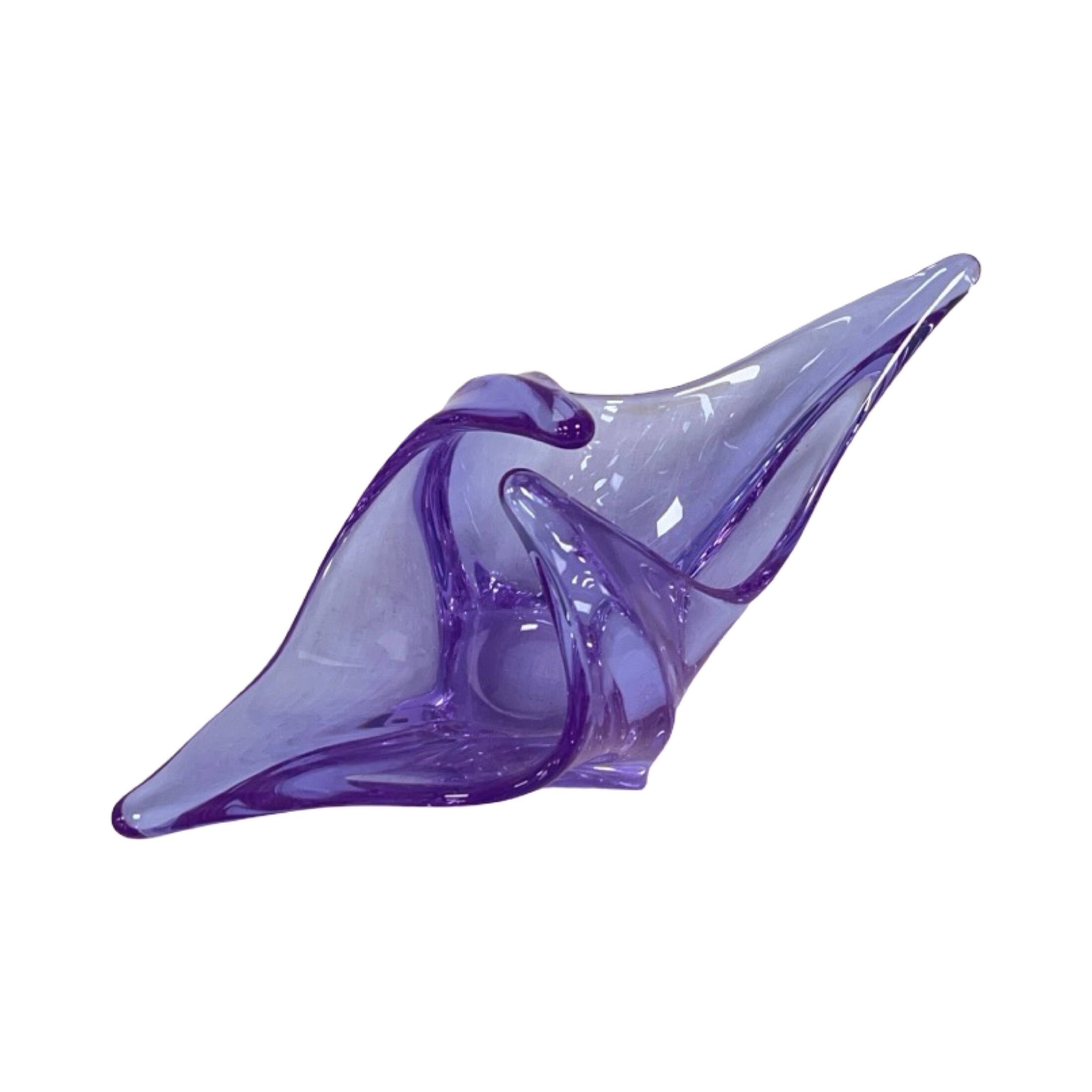 Bowl, basket, neodymium glass, Zelezný Brod ZBS, designed by M. Klinger, Cz