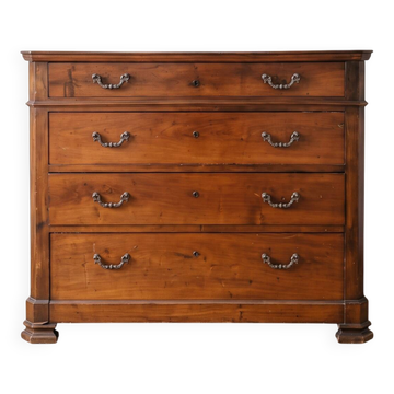 Antique solid wood chest of drawers with four drawers.