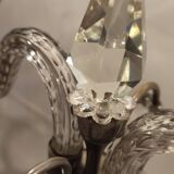 Lámpara de mesa de cristal. Francia, 1950s.