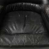 Vintage Elda chair in black leather & red shell by Joe Colombo for Comfort Italy