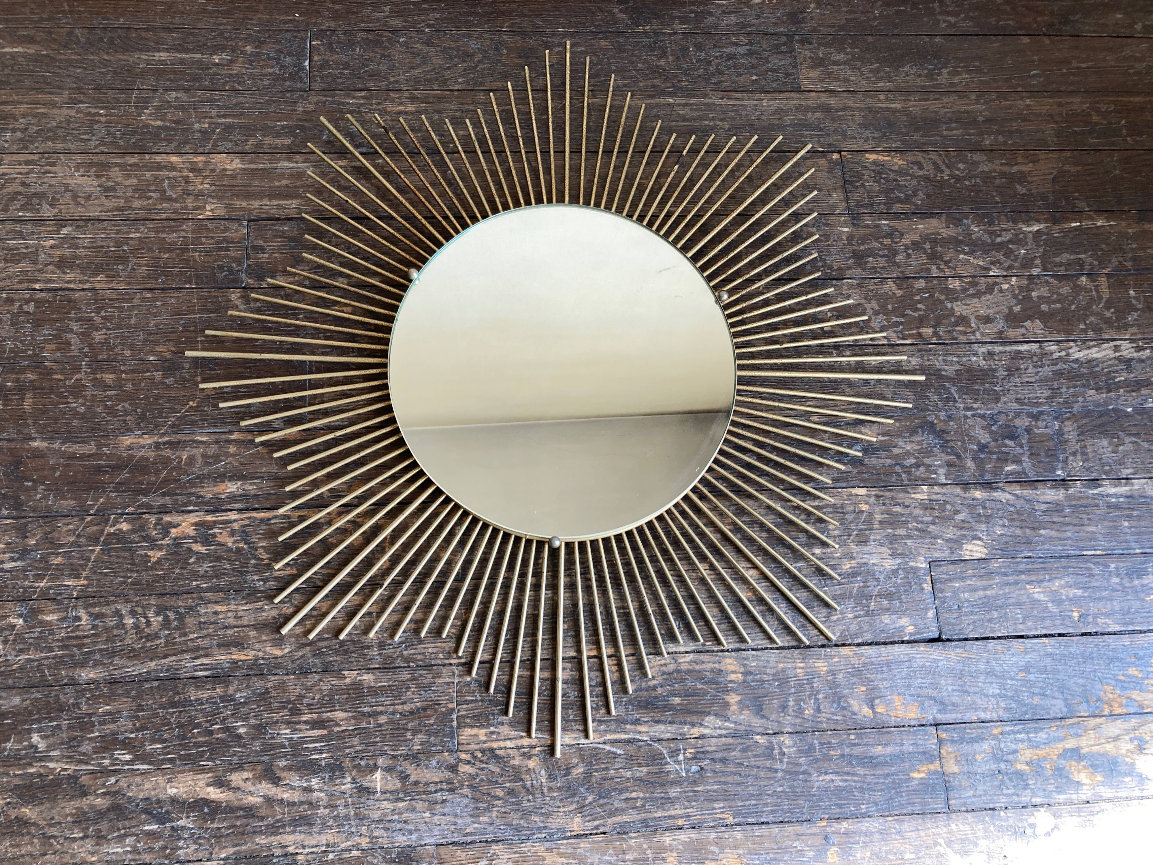 Sun mirror 1960 rn gilded metal