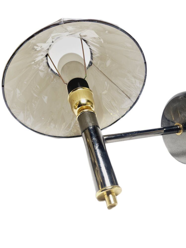 Art Deco brass wall lamp, Poland, 1980s