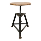Black Industrial Workshop Swivel Stool, 1960s