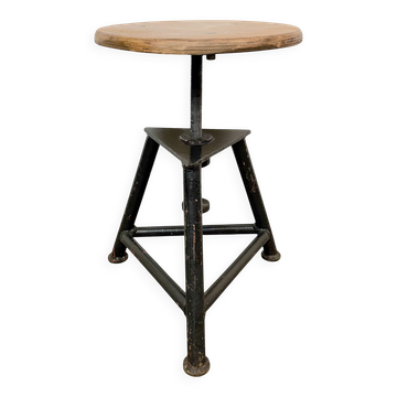 Tabouret pivotant industriel noir, années 1960