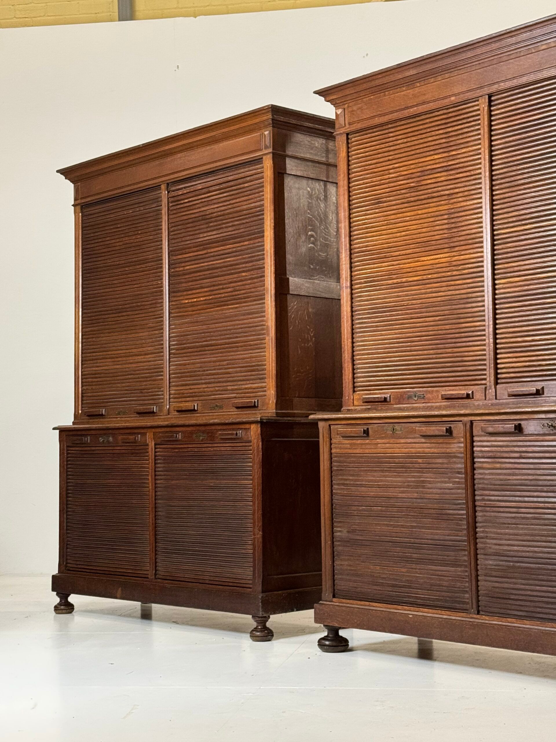 2 x oak filing cabinets ca. 1900