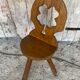 Vintage Brutalist Handmade Tripod Solid Wood Chair