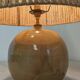 Lampe boule vintage en grès émaillé et corde de jute