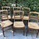 Six chaises paillées rustiques