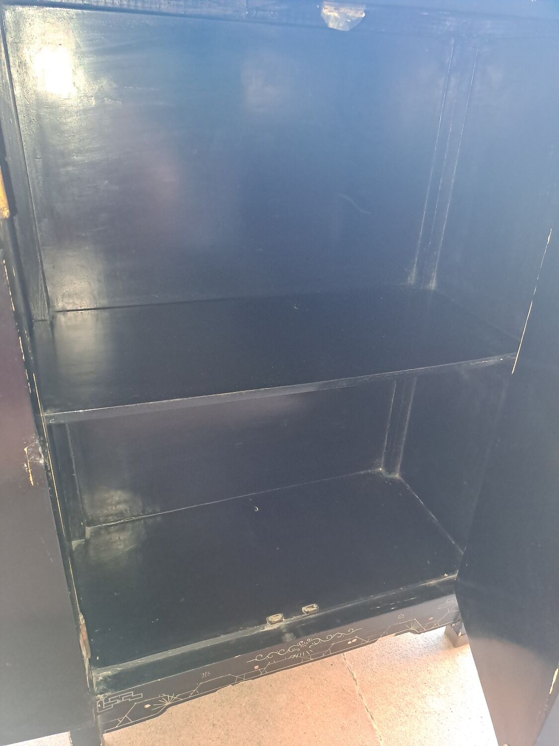 Black chinoiserie lacquer cabinet