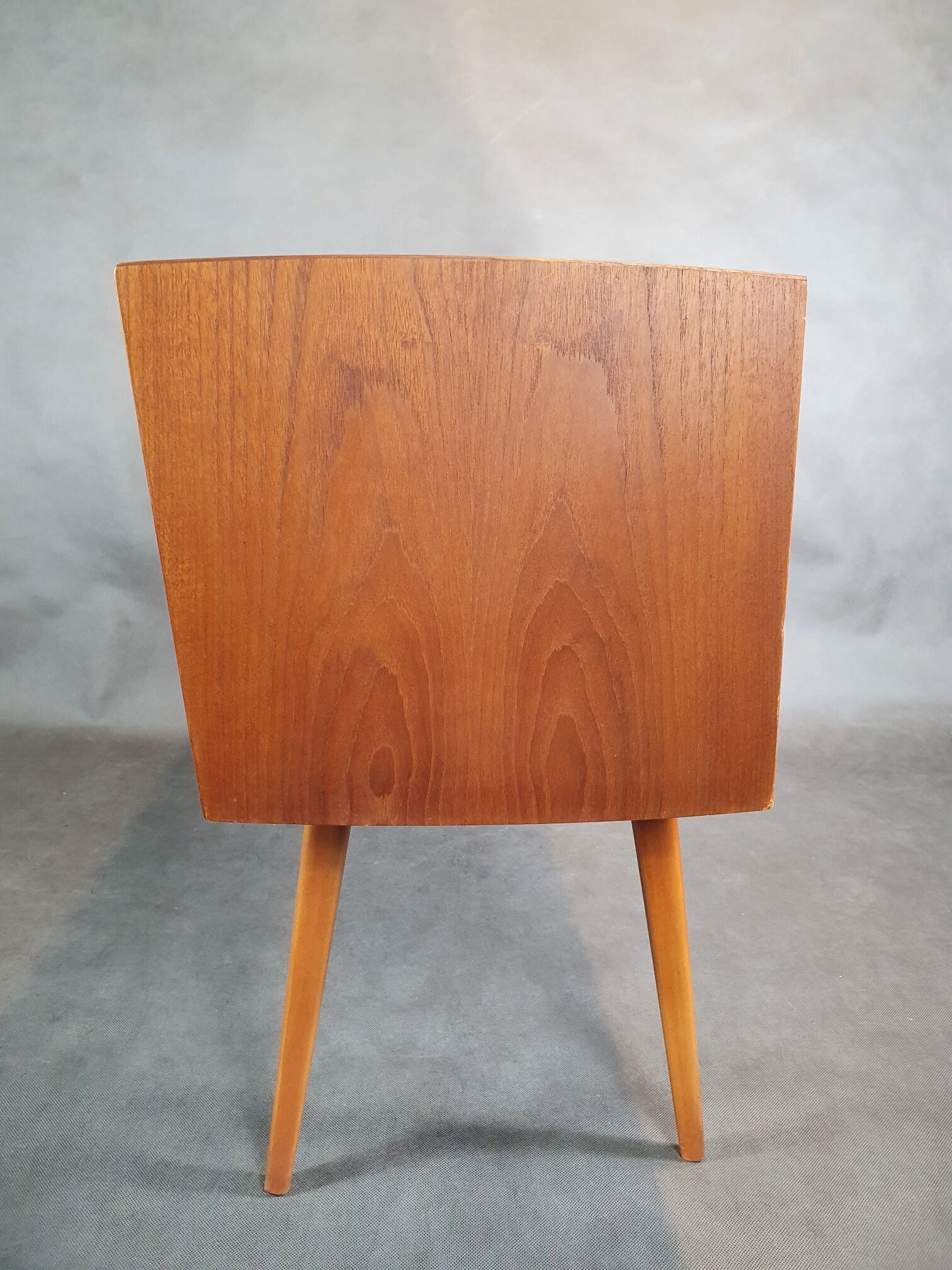 Vintage teak desk with 5 drawers, Restored, Norway 1960