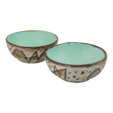 Pair of earthenware cups by Marius Bessone