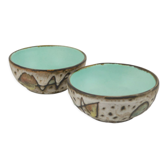 Pair of earthenware cups by Marius Bessone