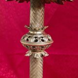 Pair of 18th century chiseled bronze lamps