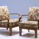 Paire de fauteuils Thonet, structure en bois courbé, années 1940.