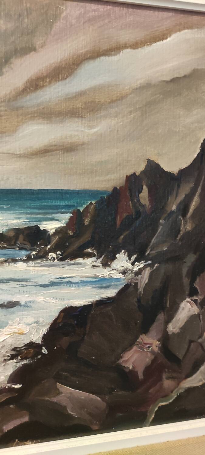 Signed marine oil painting