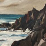 Signed marine oil painting