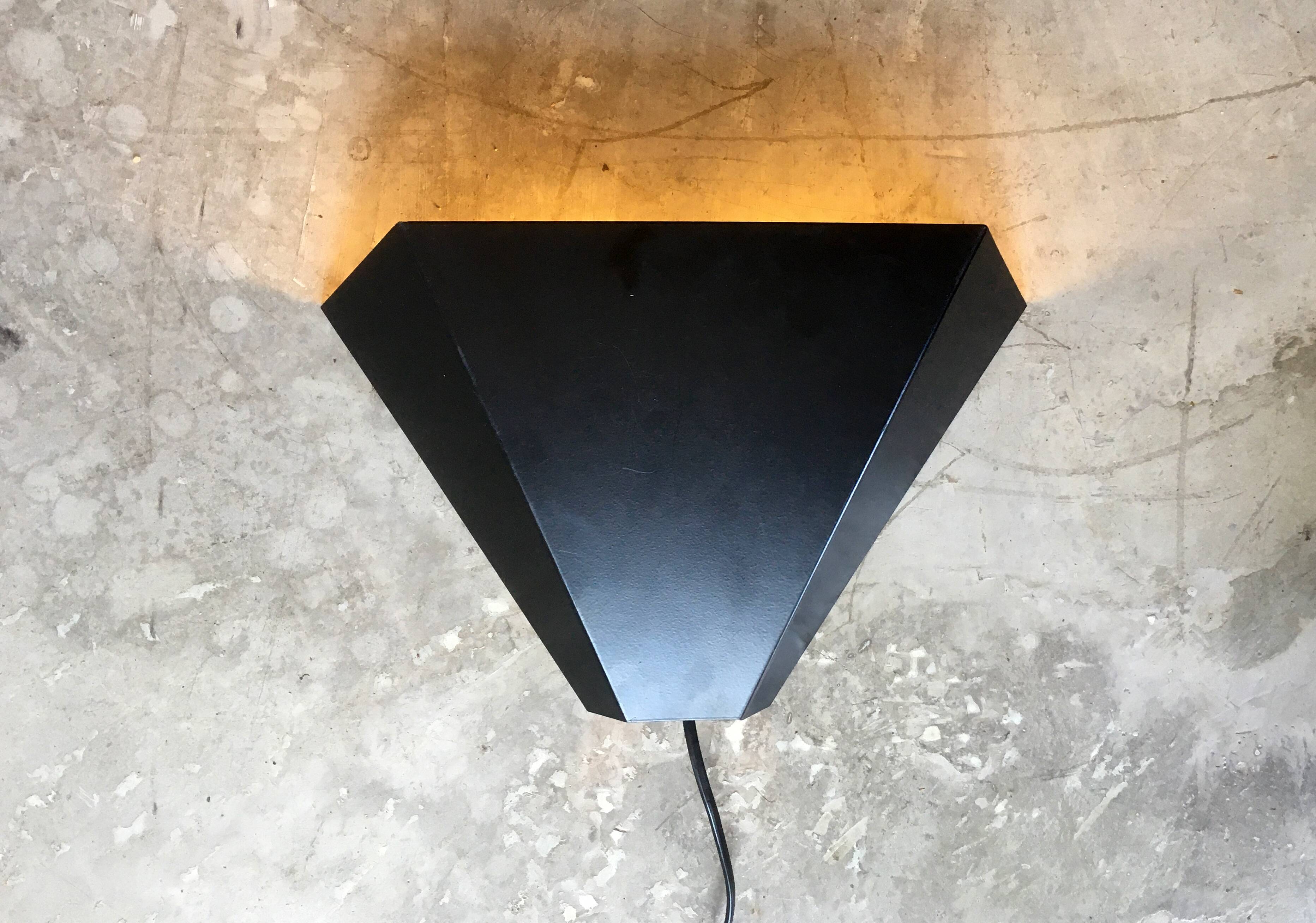 Black metal wall lamp, 1970s