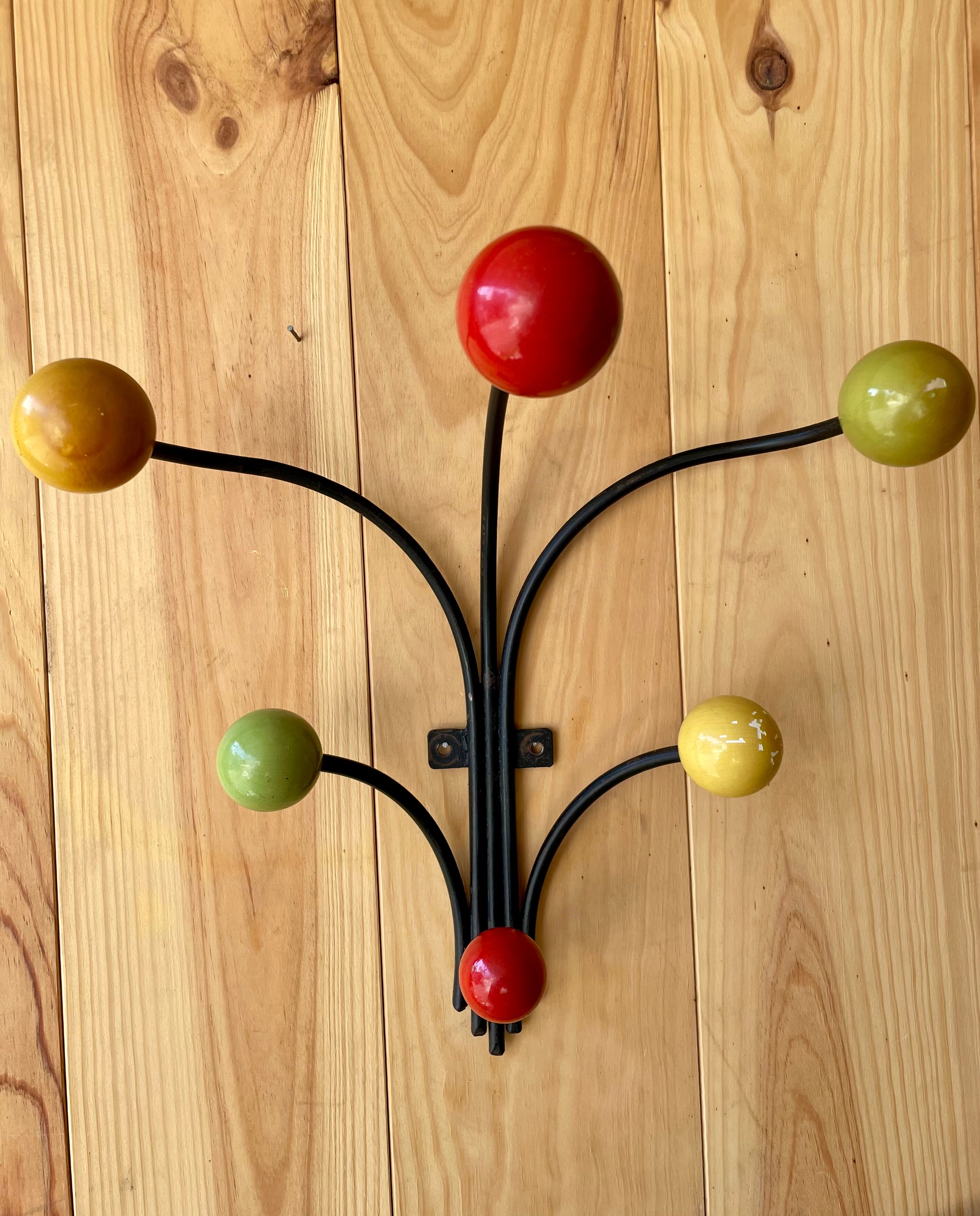 Coat rack wooden balls