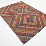 5x7 Red & Brown Tribal Vintage Kilim Rug, 171x251Cm