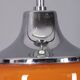 Vintage 1970s chandelier in metal and orange glass, italian design