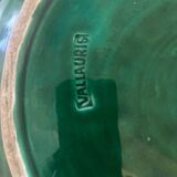 Grand plat vallauris émaillé vert