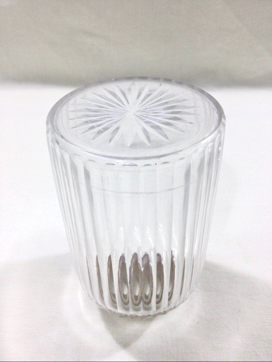 Crystal and silver toilet bottle Saglier Frères