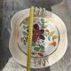 Painted ceramic fruit basket woven by Hubert Becquet, Quaregnon.