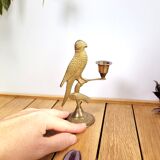 Candlestick brass bird