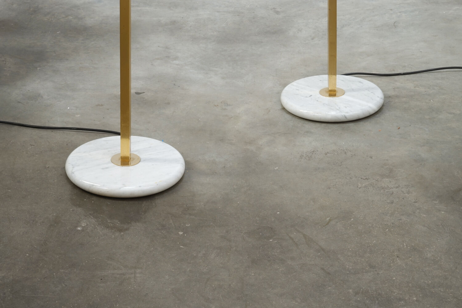 Pair of brass lampposts by Pierre Disderot edited by Glass Lumière 1982