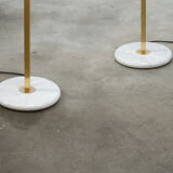 Pair of brass lampposts by Pierre Disderot edited by Glass Lumière 1982