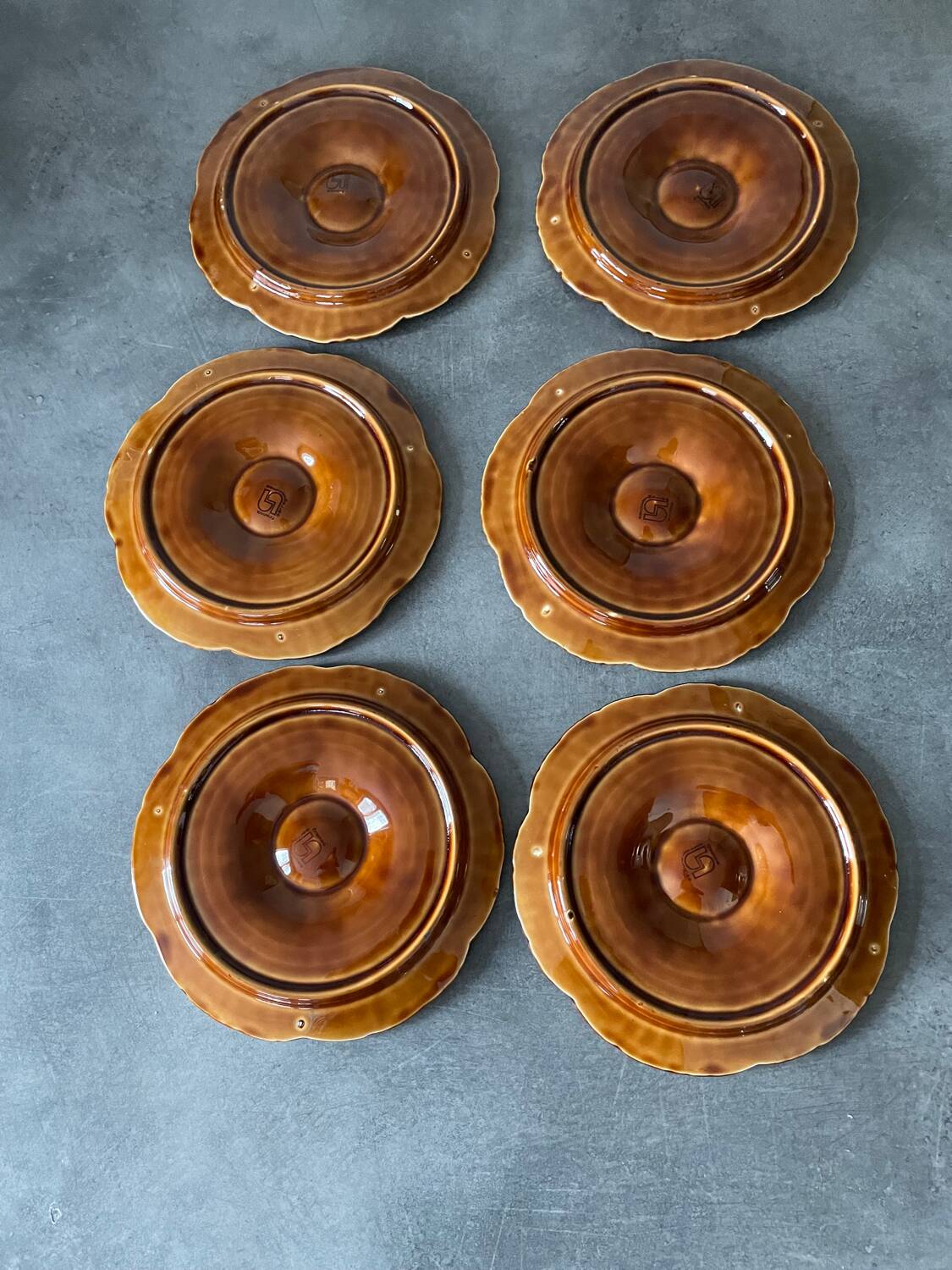 Sarreguemines majolica oyster plates