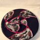 Cheese platter Vallauris glazed ceramic black red A035