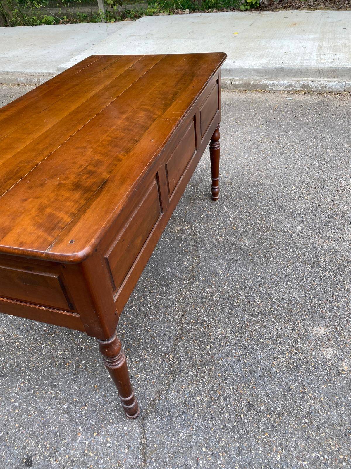 Louis Philippe solid wood desk with 5 extendable drawers