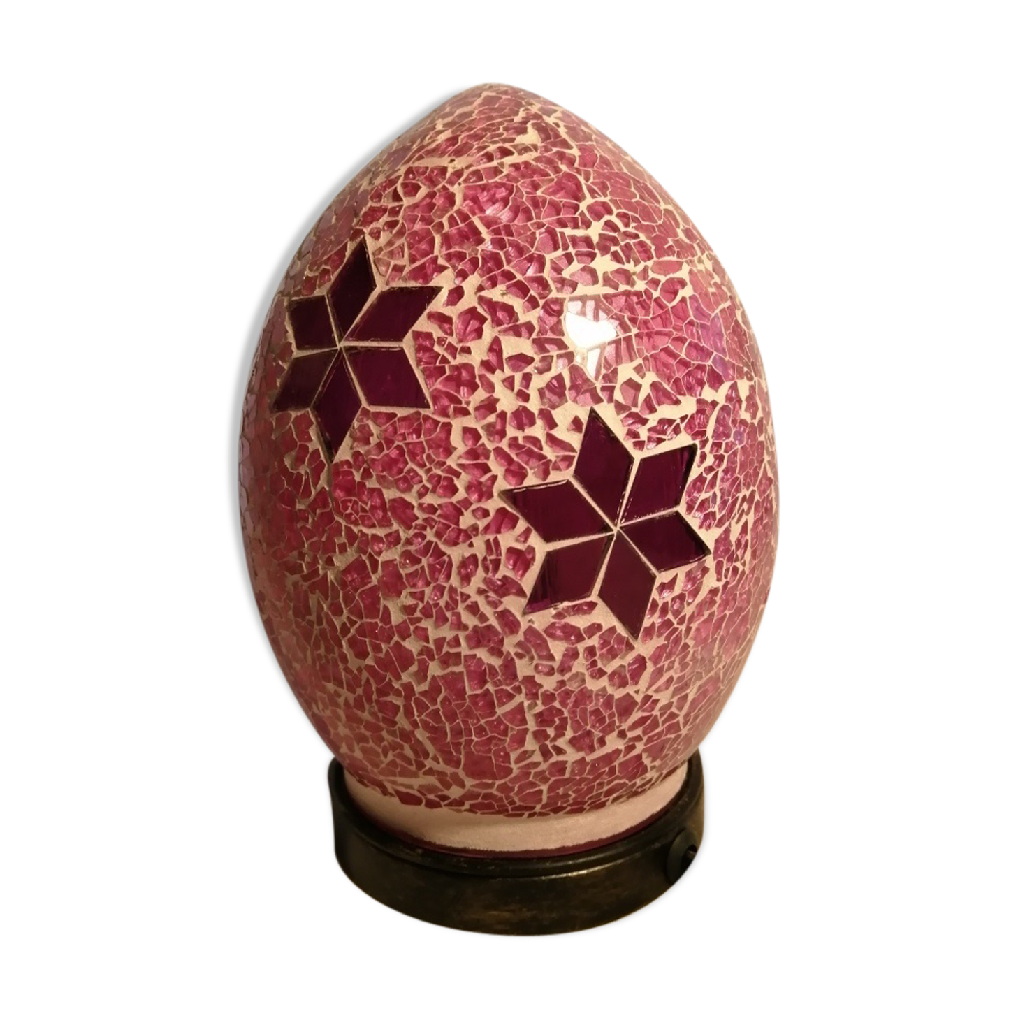 Mosaic glass egg lamp