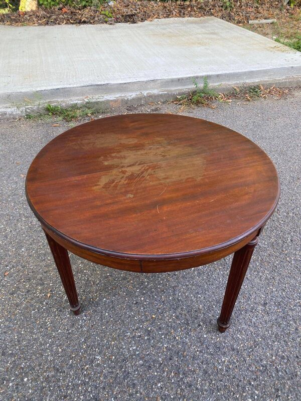 Table basse ronde vintage Louis XVI du 19ème table d'appoint