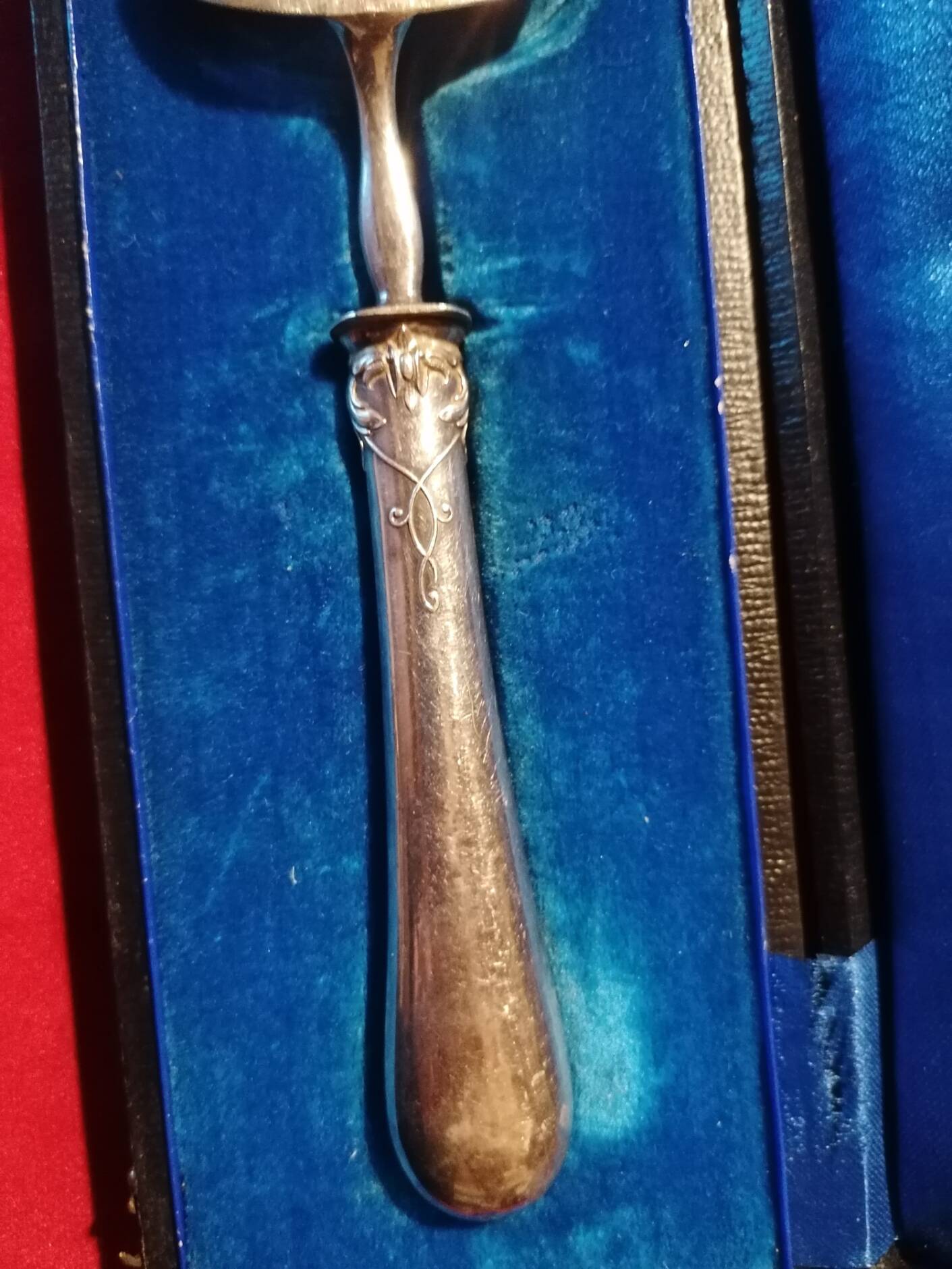 Solid silver serving shovel, 1st grade. Louis XV / Art Nouveau style