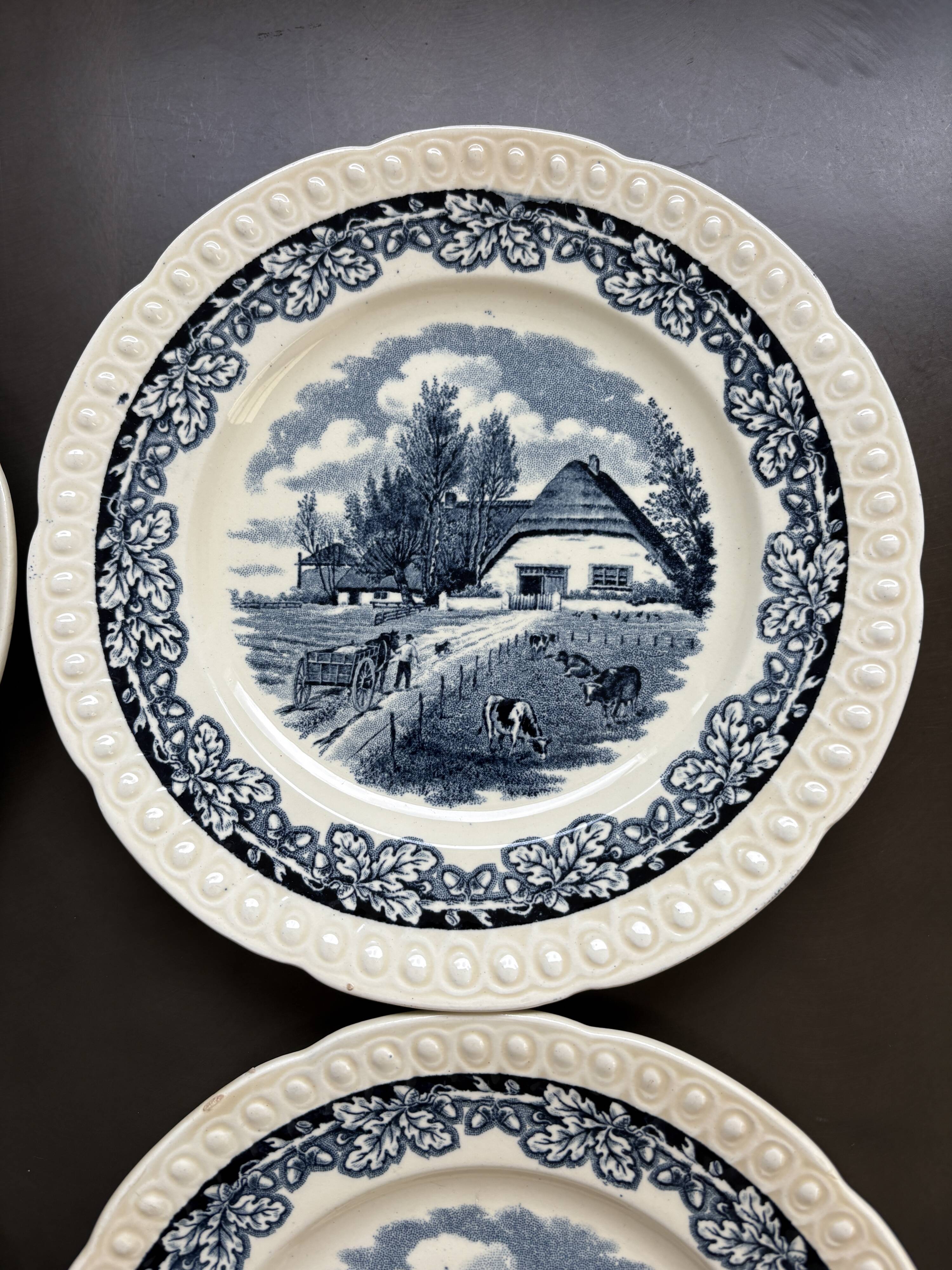 Lot de 6 assiettes à dessert anciennes