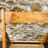 Set of 2 vintage folding chairs, rattan cane for Habitat, circa 70/80