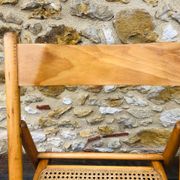 Set of 2 vintage folding chairs, rattan cane for Habitat, circa 70/80