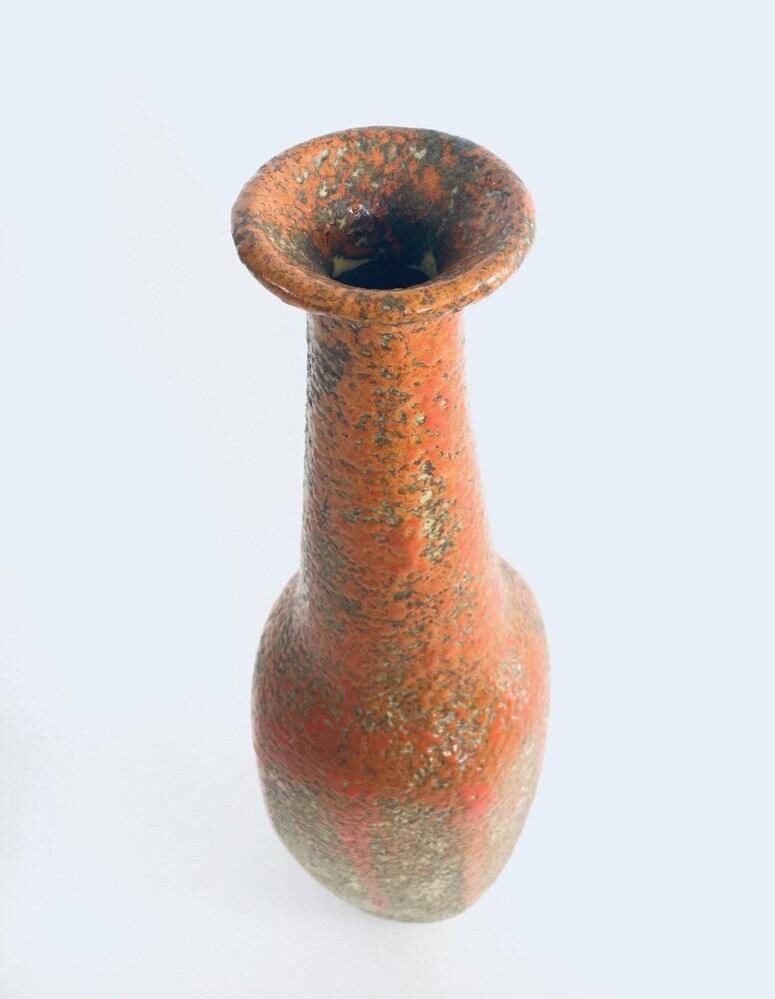Mid-century Studio Pottery Tall Thick Glazed Vase, 1960s