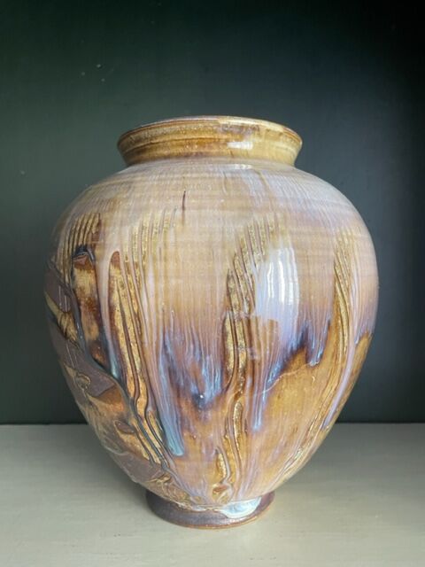 Sandstone vase signed, circa 1940