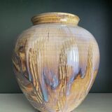 Vase en grès signé, vers 1940