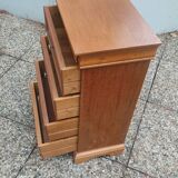 Weekly organizer in solid cherry, 5 drawers, classic Louis Philippe style