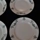 Série de six assiettes plates en faïence de Longchamp modèle Sapho