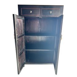 Armoire chinoise noire tiroirs hauts
