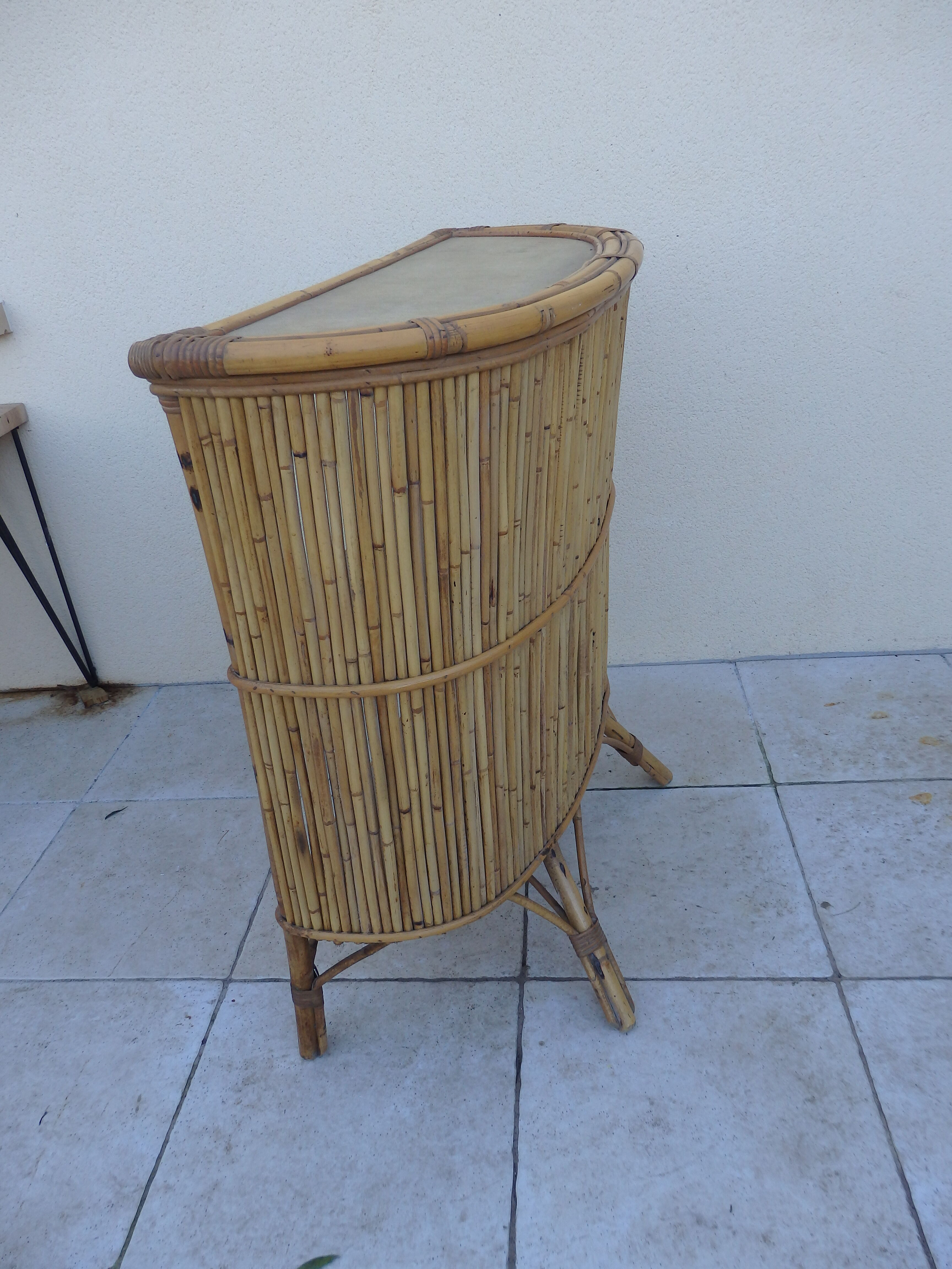 Scandinavian vintage rattan bar