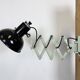 Industrial Black Enamel Scissor Wall Lamp, 1950s