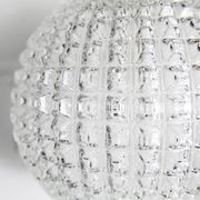 1960s Holophane Ball Pendant Chandelier, Thick Glass, 30 cm, and Vintage Brass
