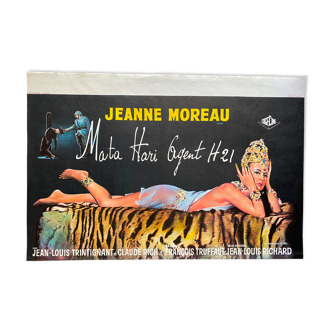 Affiche cinéma originale "Mata Hari Agent H21" Jeanne Moreau 39x58cm 1964