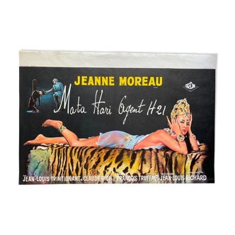 Original cinema poster "Mata Hari Agent H21" Jeanne Moreau 39x58cm 1964